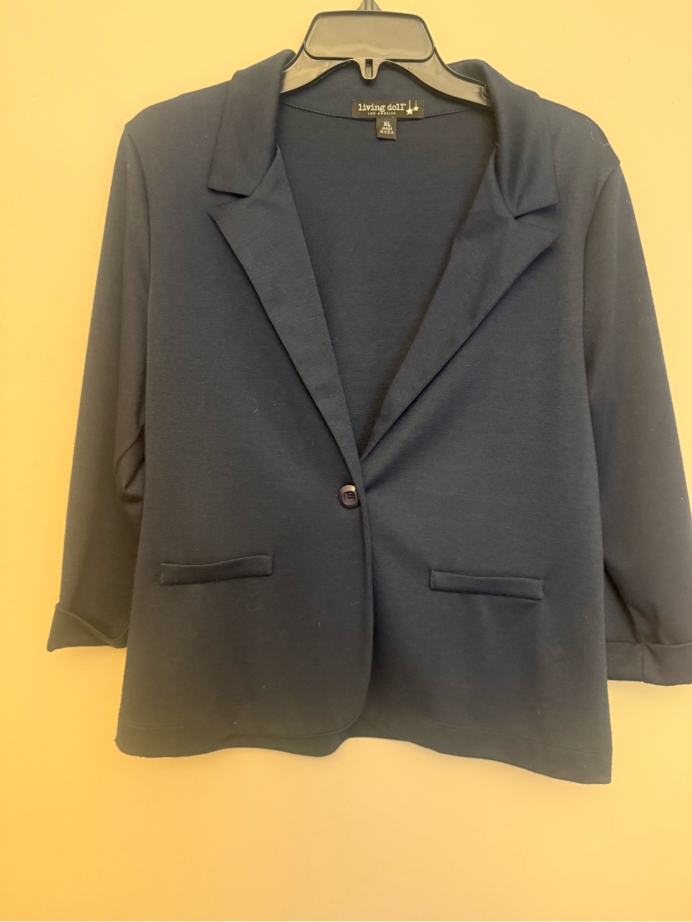 living doll Navy Single-Button Tailored Blazer